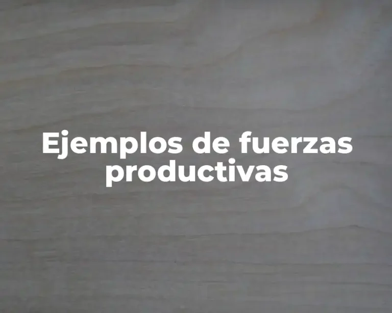 Ejemplos de fuerzas productivas