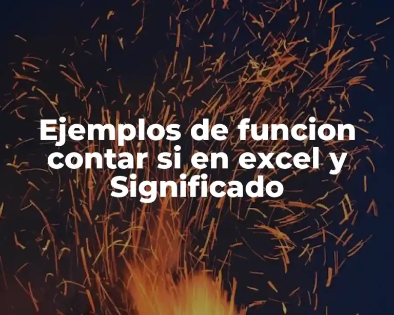 Ejemplos de funcion contar si en excel y Significado