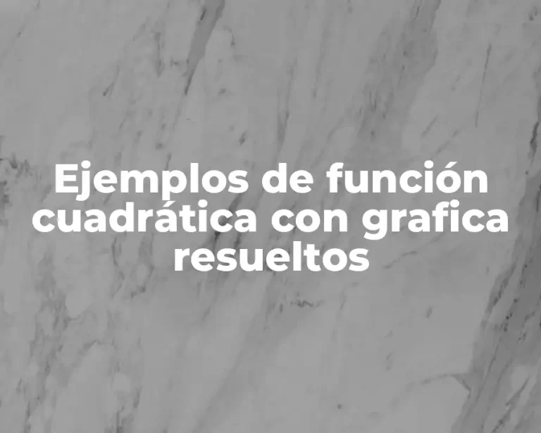 Ejemplos de función cuadrática con grafica resueltos