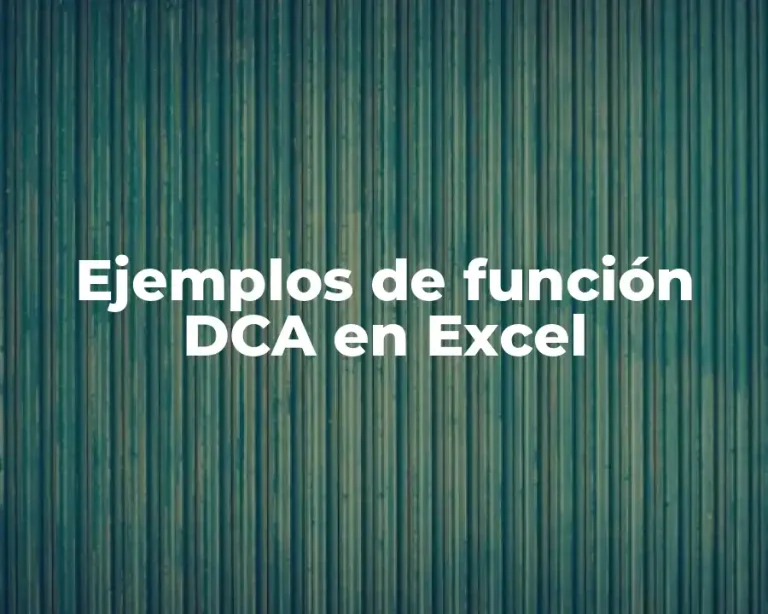 Ejemplos de función DCA en Excel