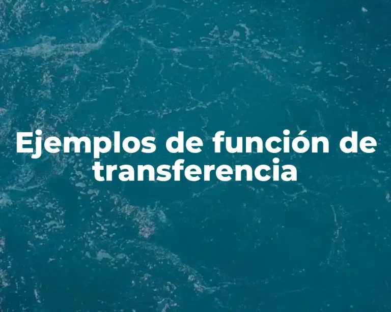 Ejemplos de función de transferencia