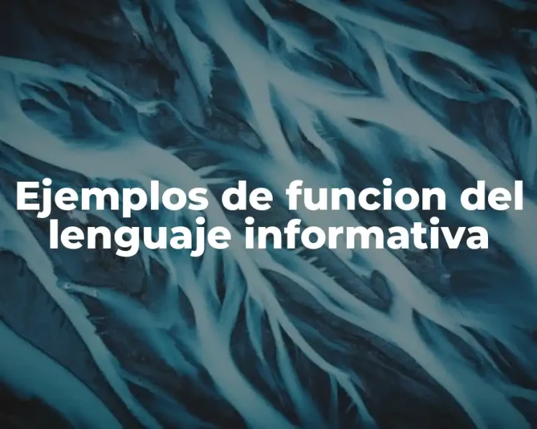 Ejemplos de funcion del lenguaje informativa