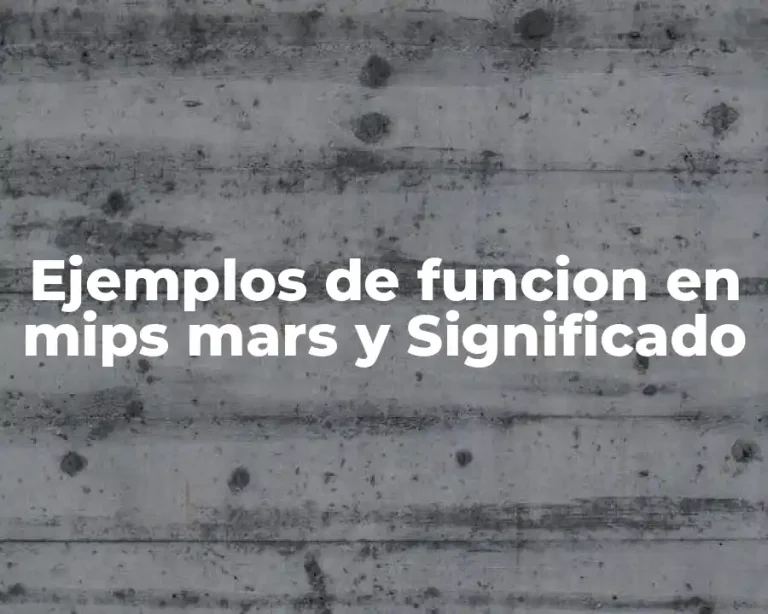 Ejemplos de funcion en mips mars y Significado