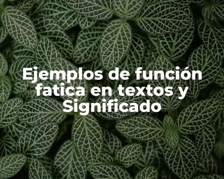 Ejemplos de función fatica en textos y Significado