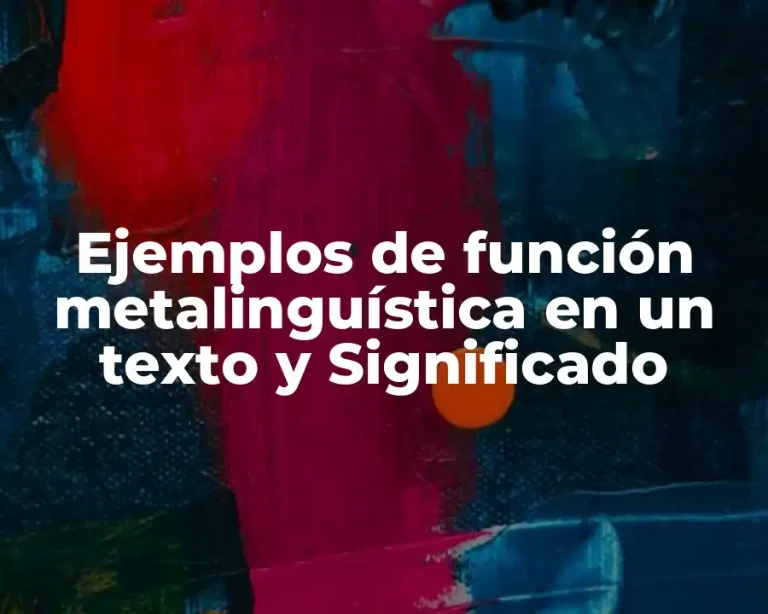 Ejemplos de función metalinguística en un texto y Significado