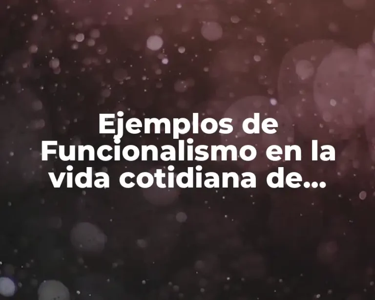 Ejemplos de Funcionalismo en la vida cotidiana de funcionalismo