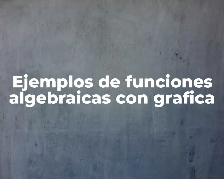 Ejemplos de funciones algebraicas con grafica