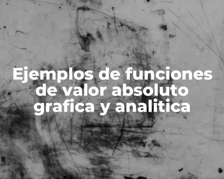 Ejemplos de funciones de valor absoluto grafica y analitica