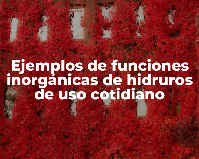 Ejemplos de funciones inorgánicas de hidruros de uso cotidiano