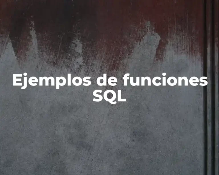 Ejemplos de funciones SQL