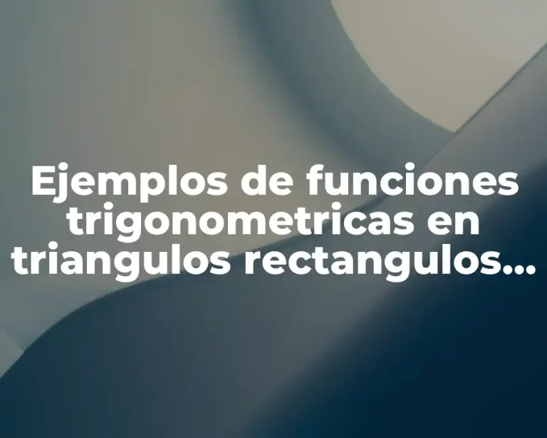 Ejemplos de funciones trigonometricas en triangulos rectangulos y Significado