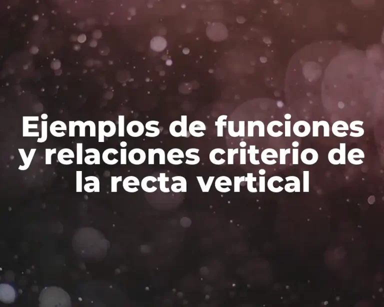 Ejemplos de funciones y relaciones criterio de la recta vertical
