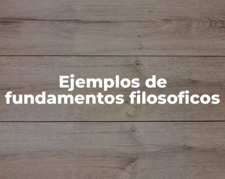 Ejemplos de fundamentos filosoficos