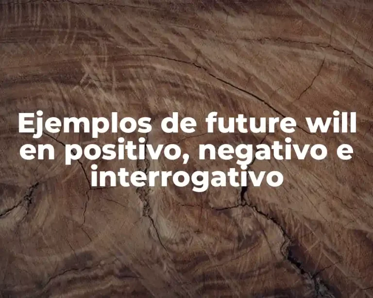 Ejemplos de future will en positivo, negativo e interrogativo