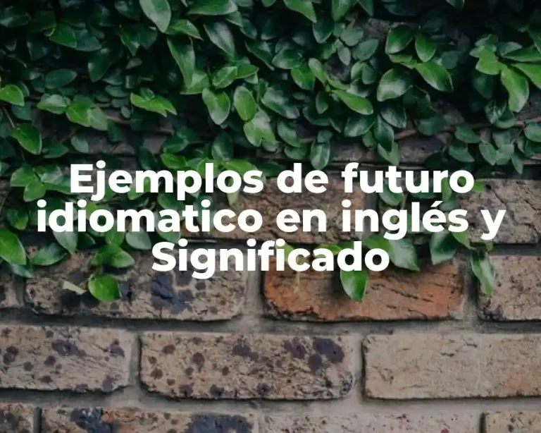 Ejemplos de futuro idiomatico en inglés y Significado