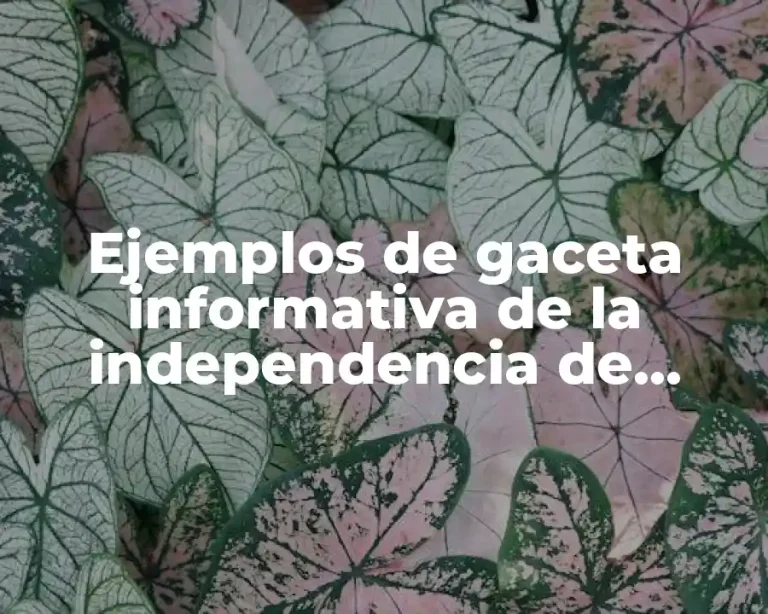 Ejemplos de gaceta informativa de la independencia de México