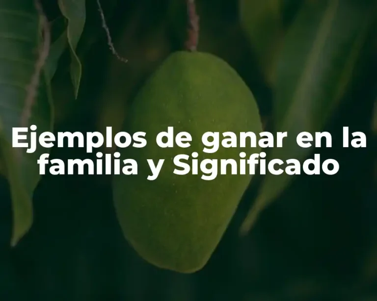 Ejemplos de ganar en la familia y Significado