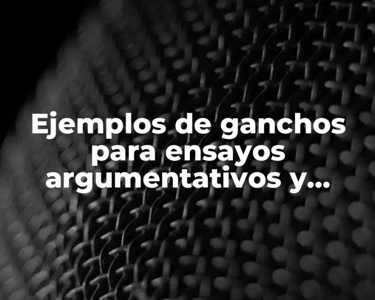 Ejemplos de ganchos para ensayos argumentativos y Significado