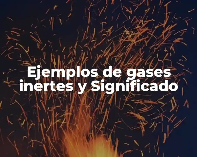 Ejemplos de gases inertes y Significado