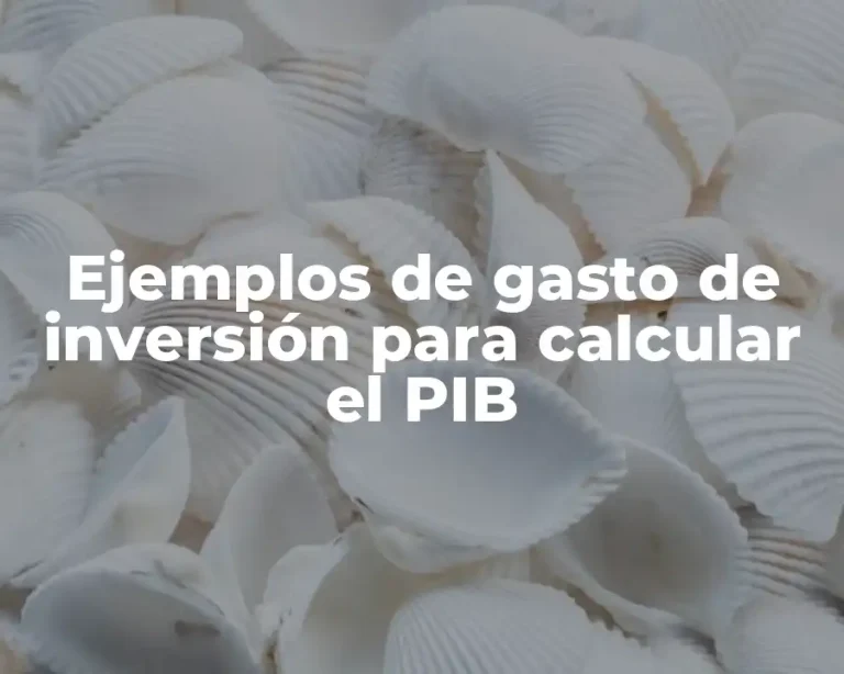 Ejemplos de gasto de inversión para calcular el PIB