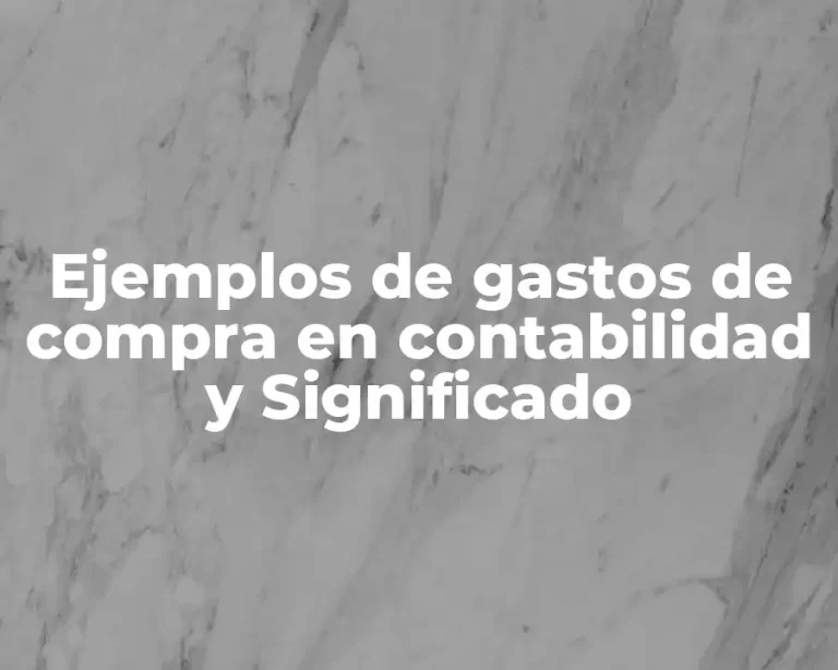 Ejemplos de gastos de compra en contabilidad y Significado