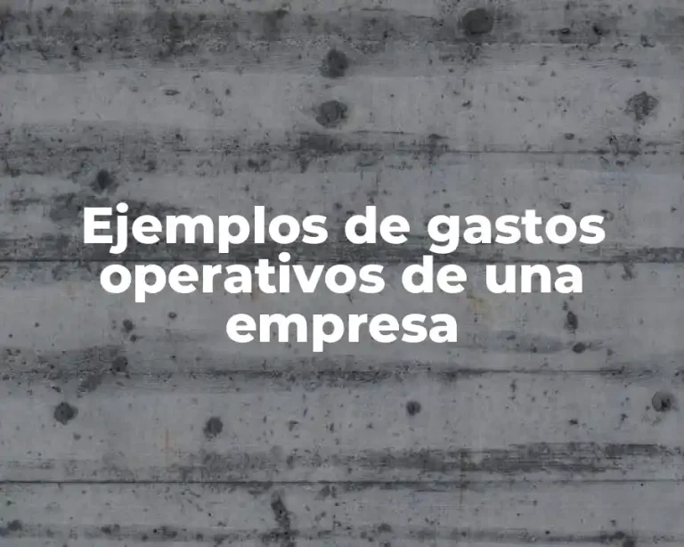 Ejemplos de gastos operativos de una empresa