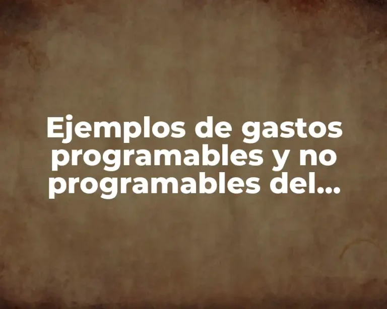 Ejemplos de gastos programables y no programables del gobierno federal y Significado