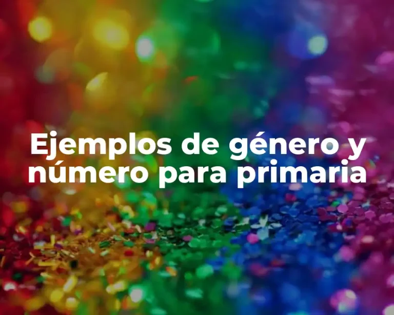 Ejemplos de género y número para primaria