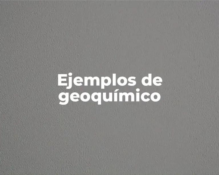 Ejemplos de geoquímico