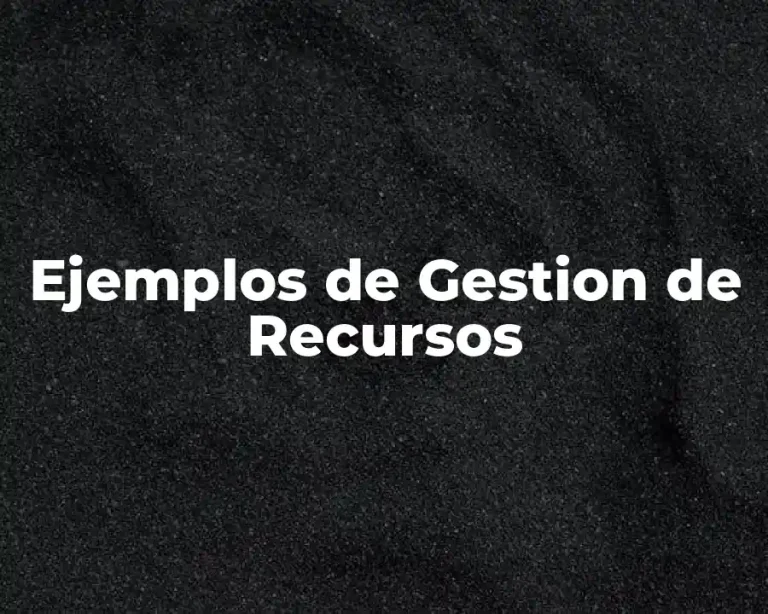 Ejemplos de Gestion de Recursos
