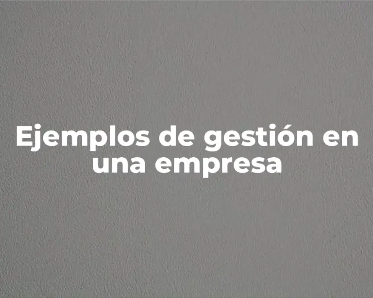 Ejemplos de gestión en una empresa