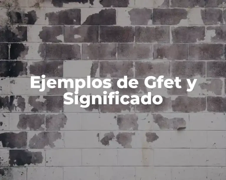 Ejemplos de Gfet y Significado