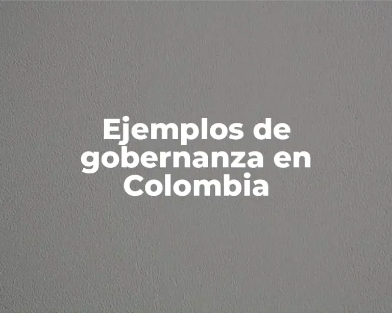 Ejemplos de gobernanza en Colombia