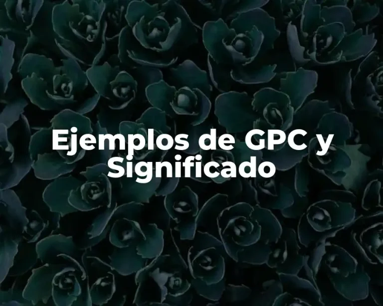 Ejemplos de GPC y Significado