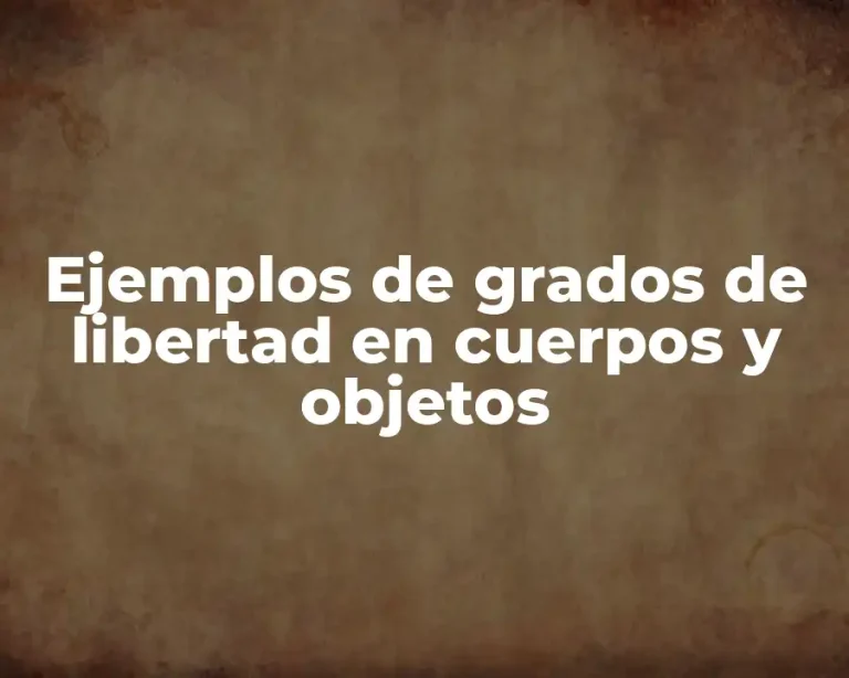 Ejemplos de grados de libertad en cuerpos y objetos
