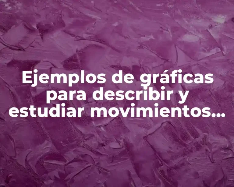 Ejemplos de gráficas para describir y estudiar movimientos de objetos