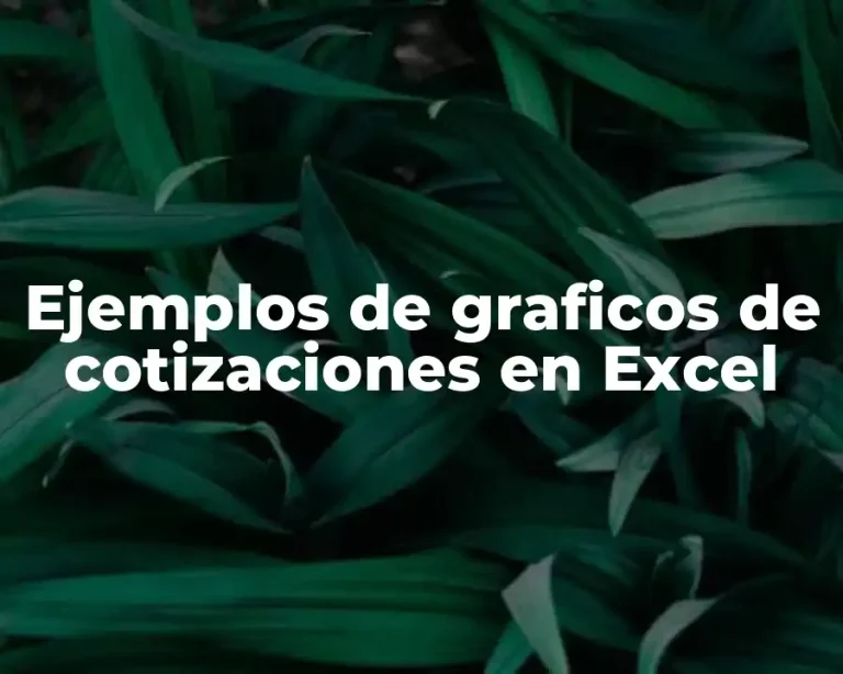 Ejemplos de graficos de cotizaciones en Excel