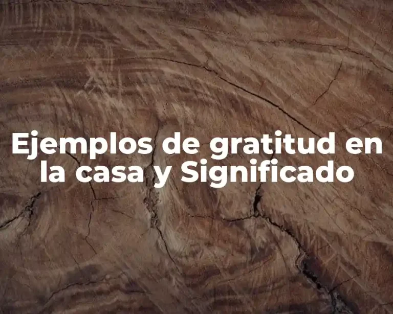 Ejemplos de gratitud en la casa y Significado