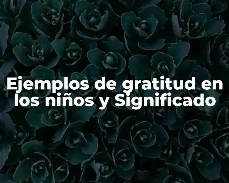 Ejemplos de gratitud en los niños y Significado