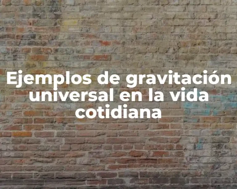 Ejemplos de gravitación universal en la vida cotidiana