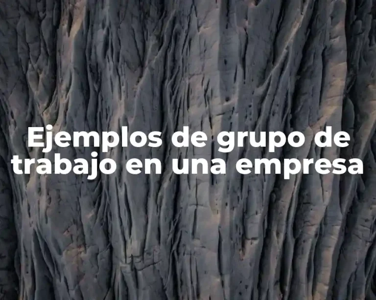 Ejemplos de grupo de trabajo en una empresa
