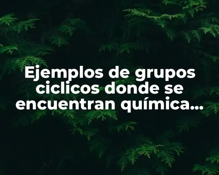 Ejemplos de grupos ciclicos donde se encuentran química orgánica
