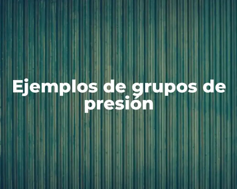 Ejemplos de grupos de presión