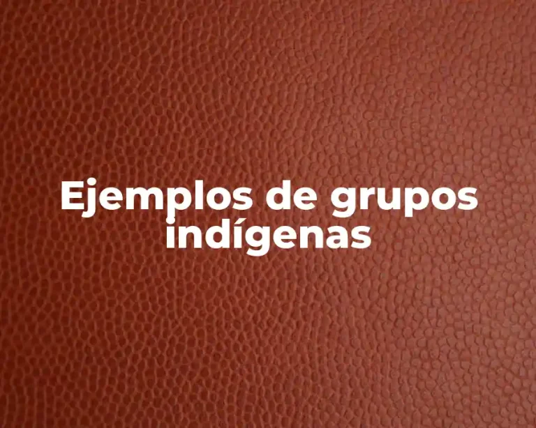 Ejemplos de grupos indígenas