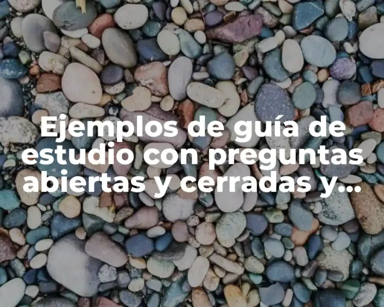 Ejemplos de guía de estudio con preguntas abiertas y cerradas y Significado