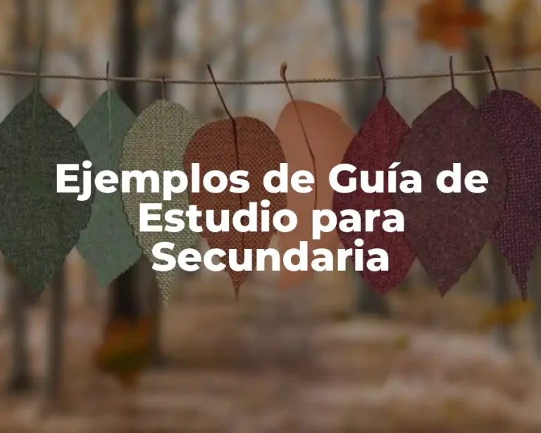 Ejemplos de Guía de Estudio para Secundaria