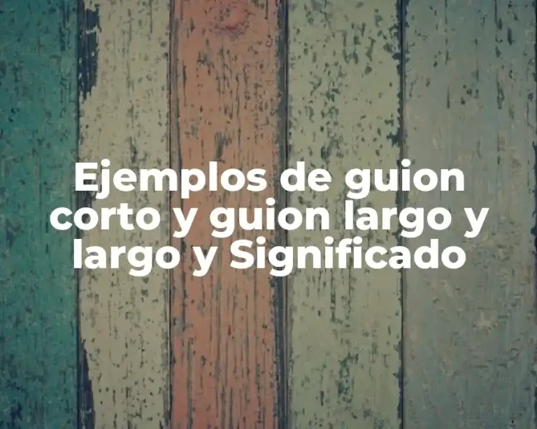 Ejemplos de guion corto y guion largo y largo y Significado