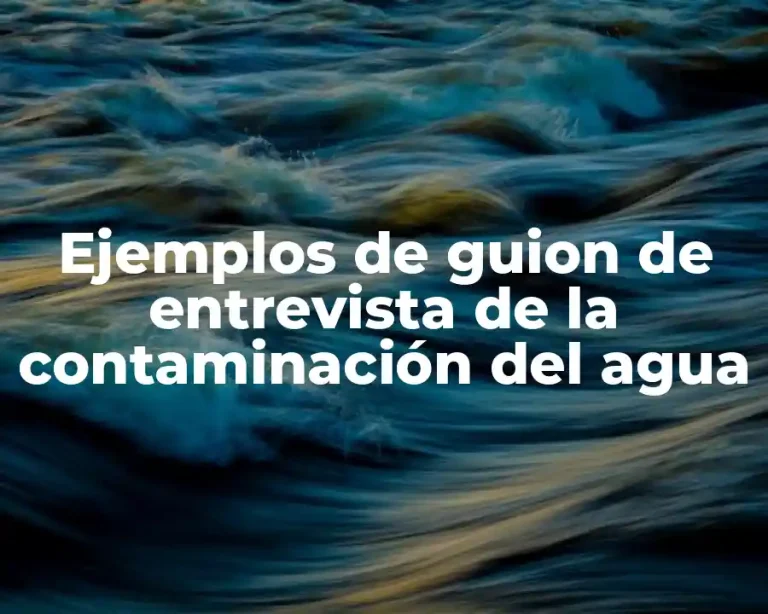 Ejemplos de guion de entrevista de la contaminación del agua