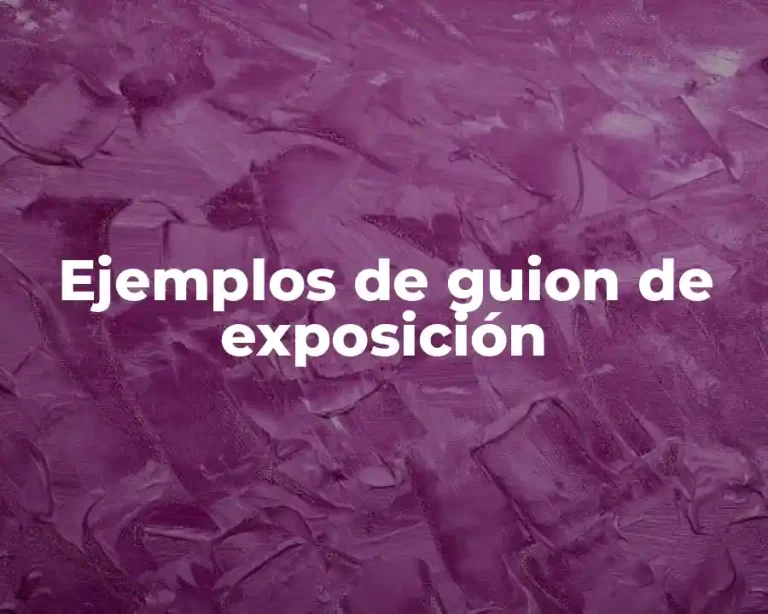 Ejemplos de guion de exposición