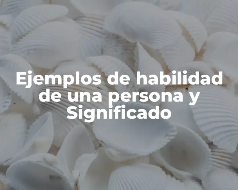 Ejemplos de habilidad de una persona y Significado